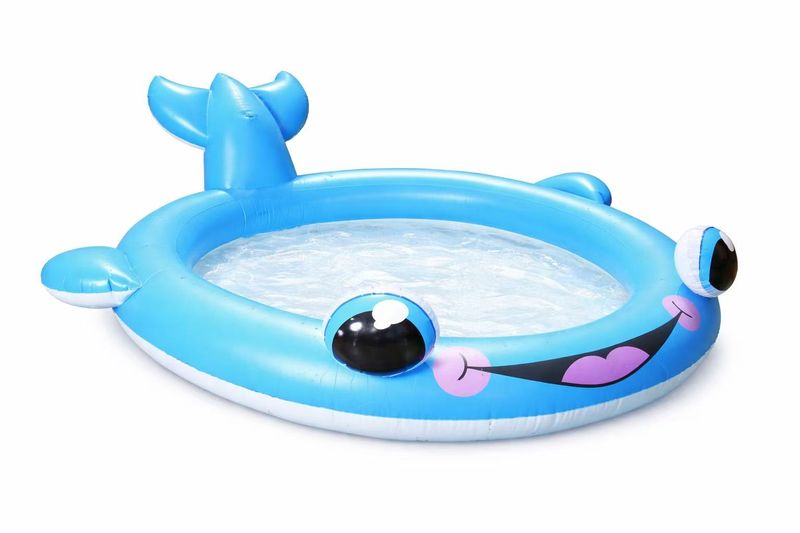 Inflatable Kids Splash Pool with Sprinkler - 1.98m × 1.7m × 50cm