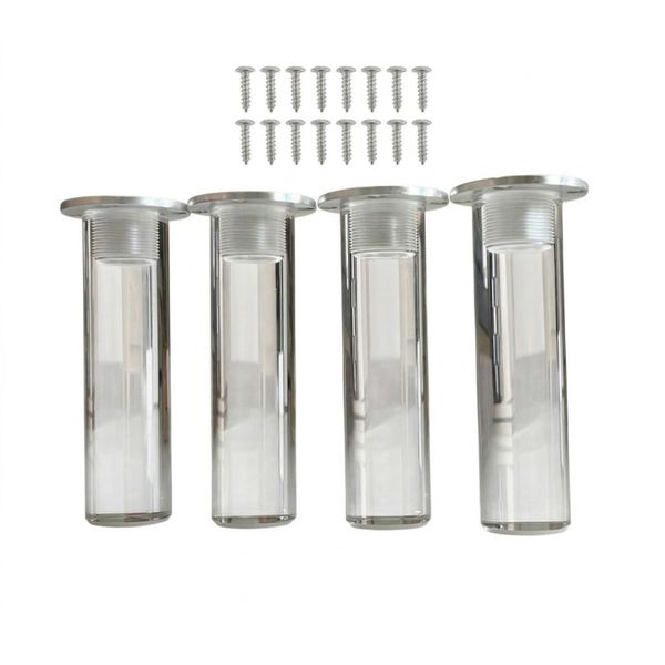 4-Pack Clear Acrylic Furniture Legs for Sofas, Tables &amp; Cabinets