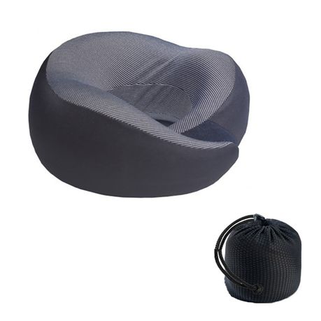 Travel Pillow U Shaped Memory Foam Full Neck Surround With Storage Bag Image