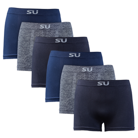 Seamfree Underwear - Mens Seamless Boxer Trunks - 6 Pack - Black/Grey ...