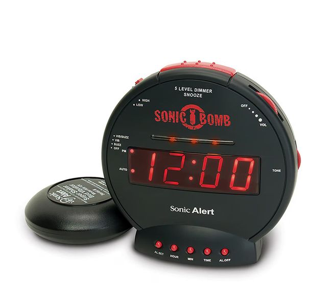 Sonic Bomb Alarm Clock With Bed Shaker