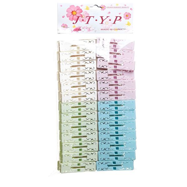 20 Pieces Different Colors Art Design Sturdy Hold Washing Pegs
