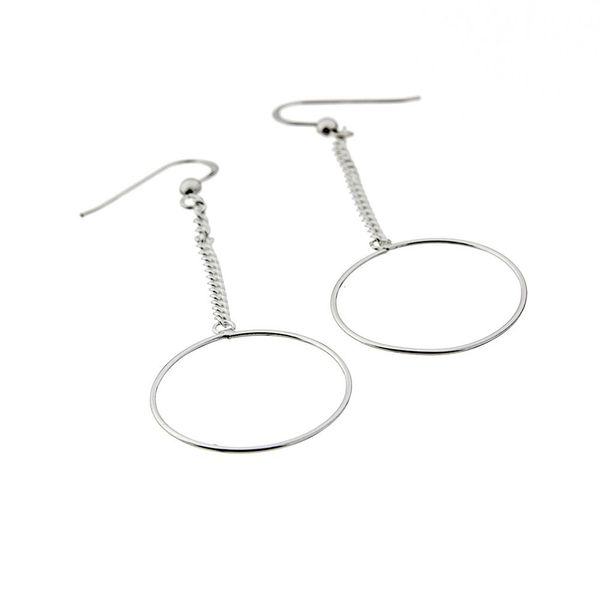Circle on Chain Earrings