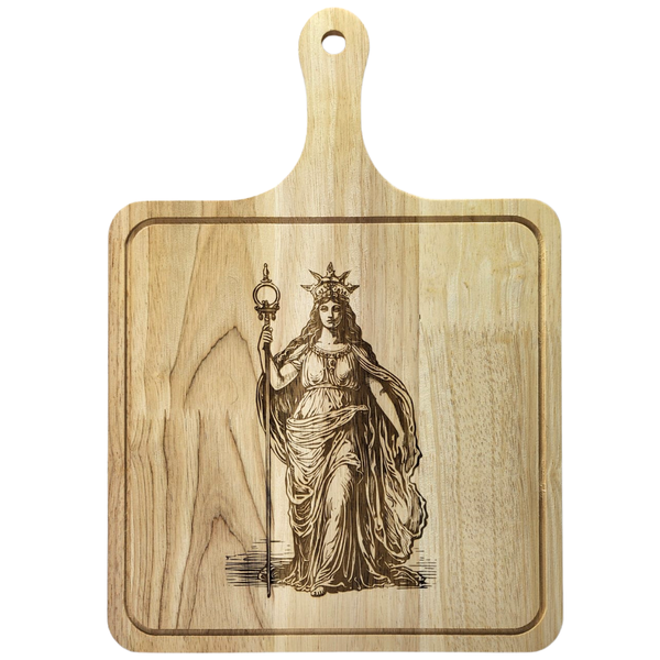 Inner Goddess Wooden Square Serving &amp; Cutting Tray