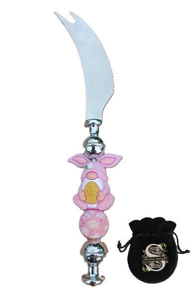 Easter Bunny Cheese Knife - Steel Blade and Silicone Bunny - Purple