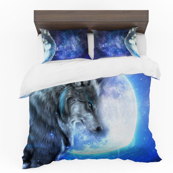 Wolf in Moonlight Duvet Cover Set