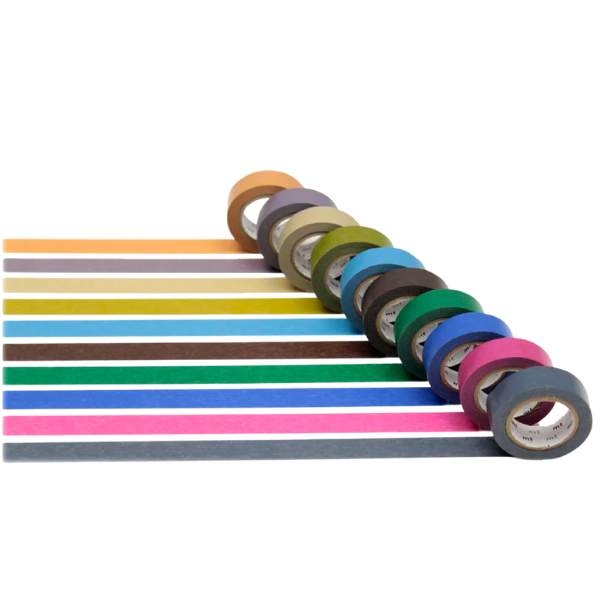 Washi Tape Box Set of 10 rolls - Dark Colours "2
