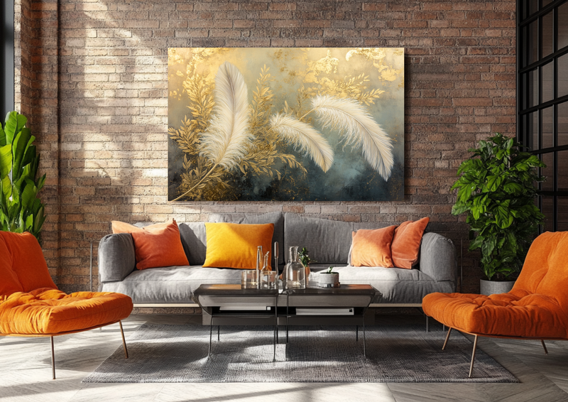 Canvas Wall Art - Feathered Mirage Abstract - HC0126