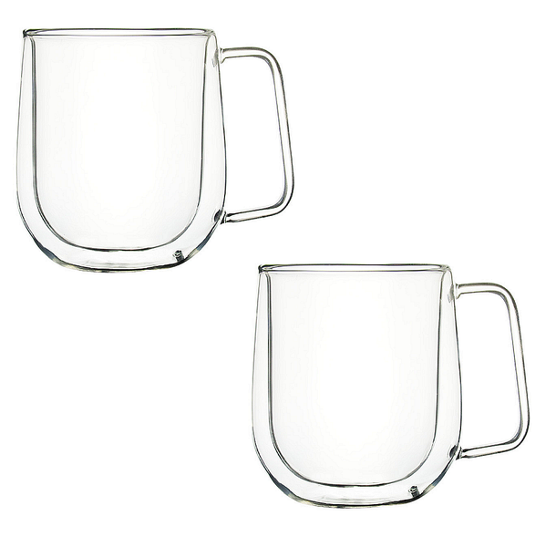 High-Quality Double Walled 300ml Borosilicate Glass Cup - Set of 2