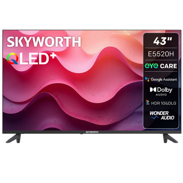 Skyworth 43" E5520H 2K QLED Google Smart TV with Google Assistant