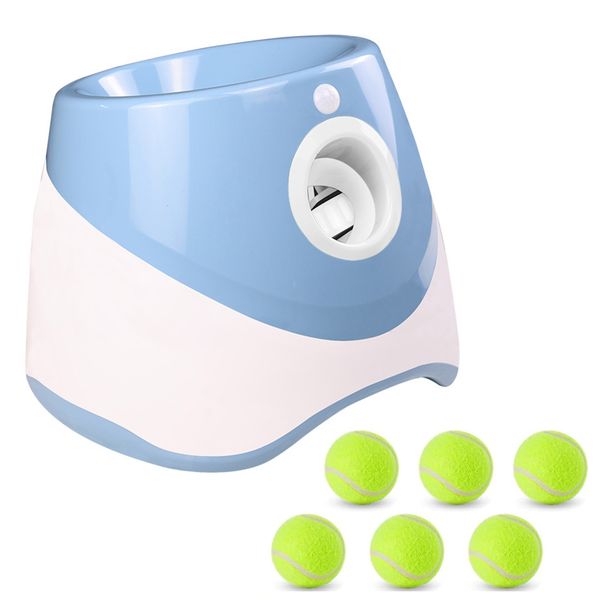 Automatic Dog Ball Launcher with 6 Tennis Balls 3 Distance Settings USB