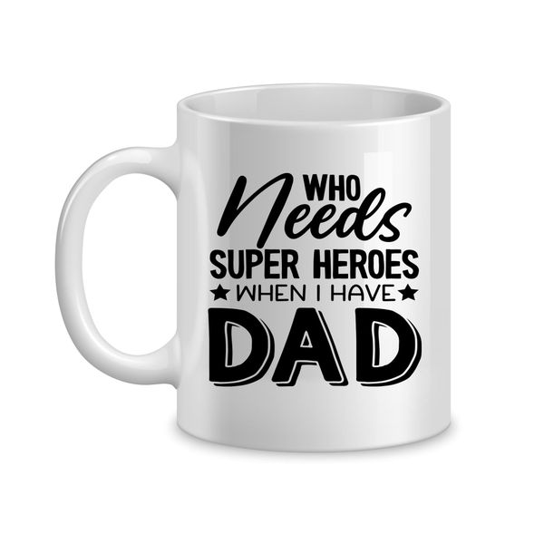SuperDad Coffee Mug for Him Father's Day Graphic Cups Design Men Present051