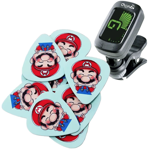 Clip-On Guitar Tuner + 6 x Super Guitar Picks