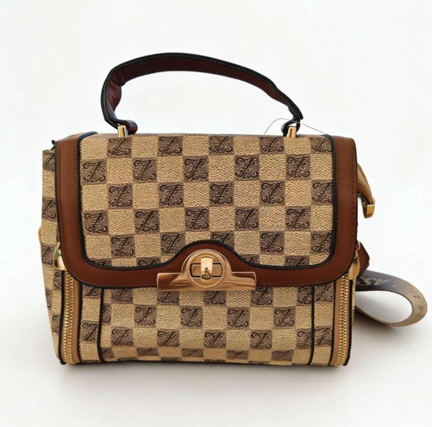 Satchel-style Handbag with a Top-handle and Shoulder Strap Combo - Brown