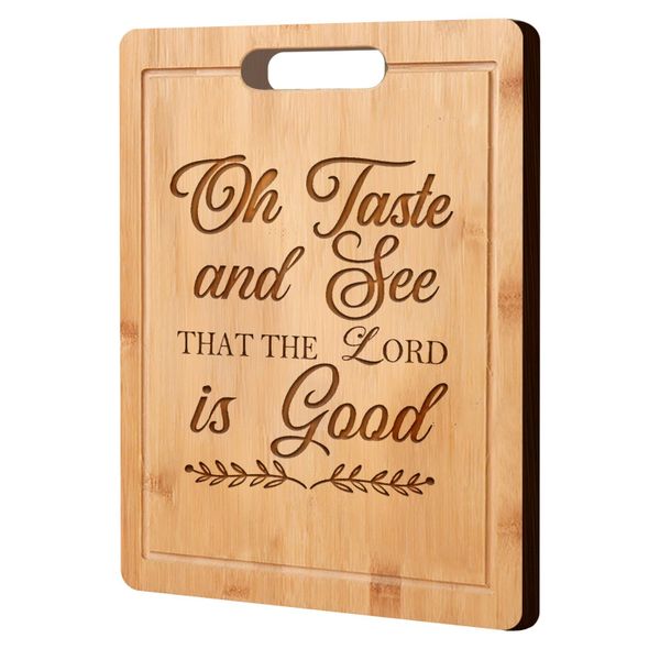 Bamboo Cutting Board with Juice Groove Christian Kitchen Decor Gift Ideal