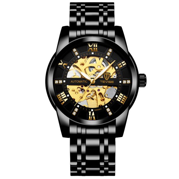 Men's Waterproof Business Mechanical Watch-Black