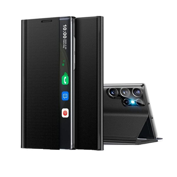 Compatible with Samsung Galaxy S25 Ultra Smart View Window Kickstand Case