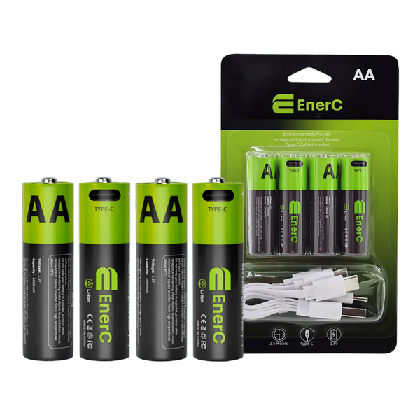 EnerC AA Type C Rechargeable Battery 4 Pack
