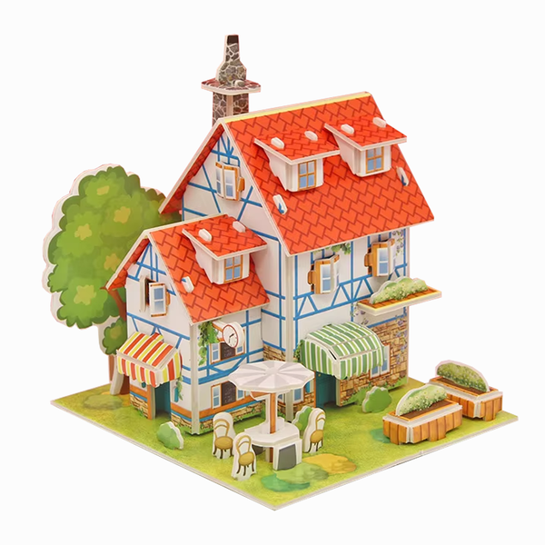 Book Nook 3D Puzzle - French Hotel Cabin Miniature Decor | DIY Kit, Crafts