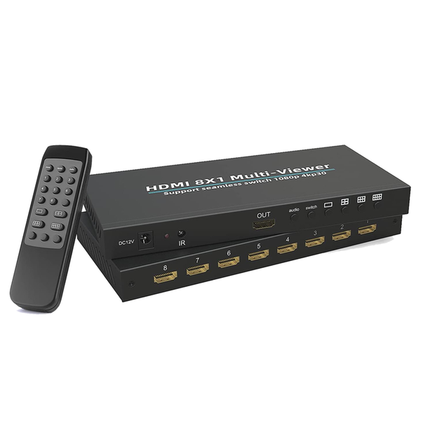 HDMI-Multi Viewer 8 in 1 Out HDMI-Compatible Switcher - EU Plug