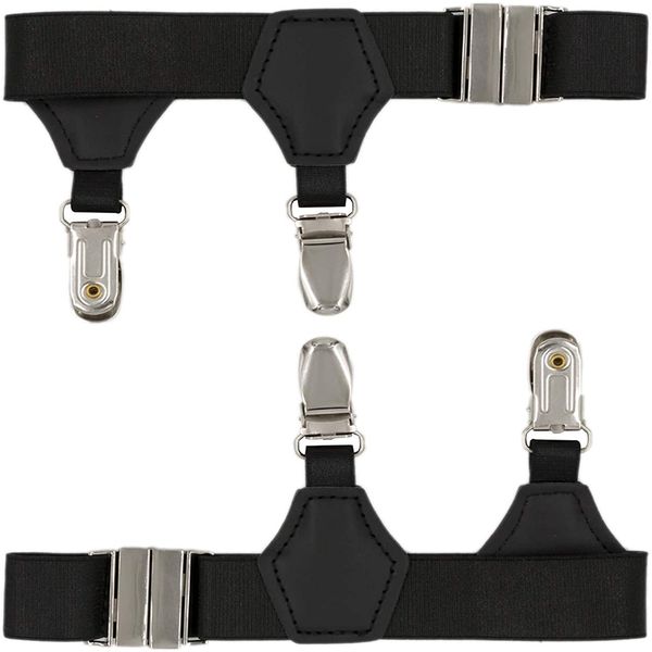Adjustable Elastic Sock Garters Metal Clips Sock Suspenders