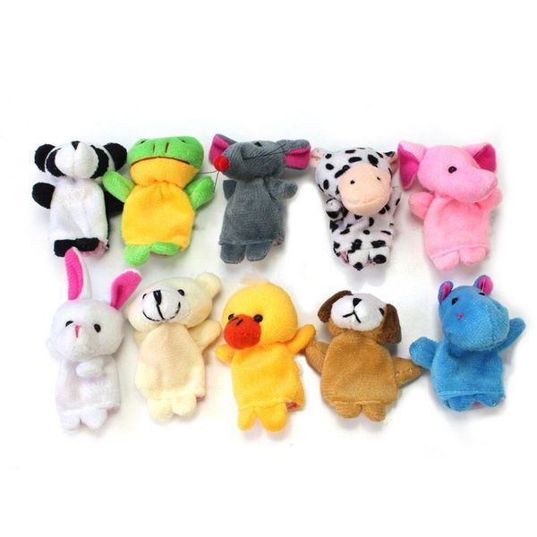10 pcs Finger Puppets Plush Animal Cartoon Role Party Game Kids Educational