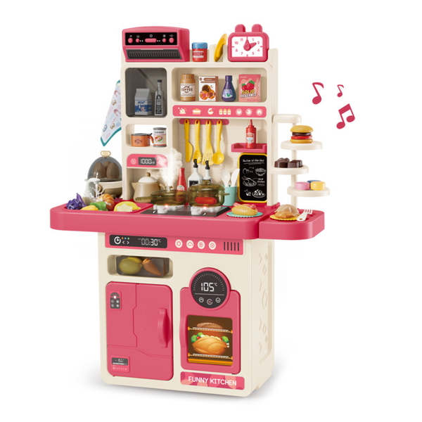 Pink Pretend &amp; Play Kitchen Set with Lights, Sound Effect - 89 Pieces