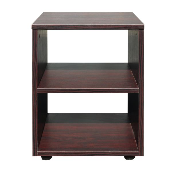 Bed Side Pedestal Table with Shelf - Mahogany
