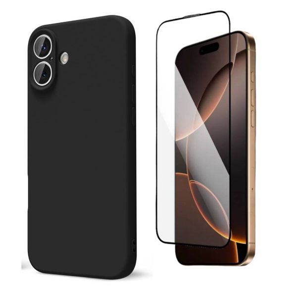 Silicone Case &amp; Screen Protector Combo Compitable With Iphone 16