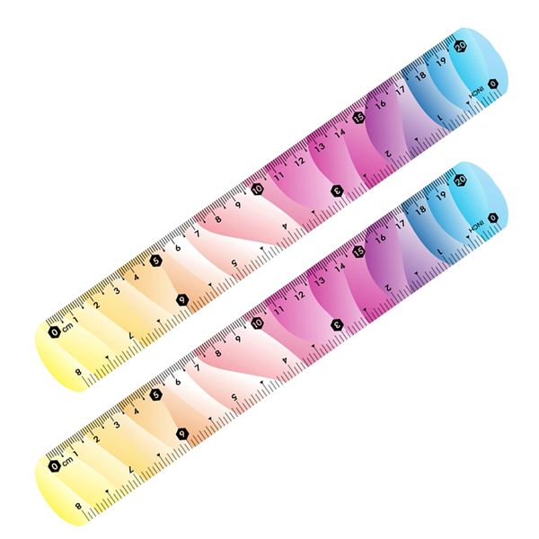 Unique Design Colorful Unbrakebale Flexible Soft Ruler - 2Pcs
