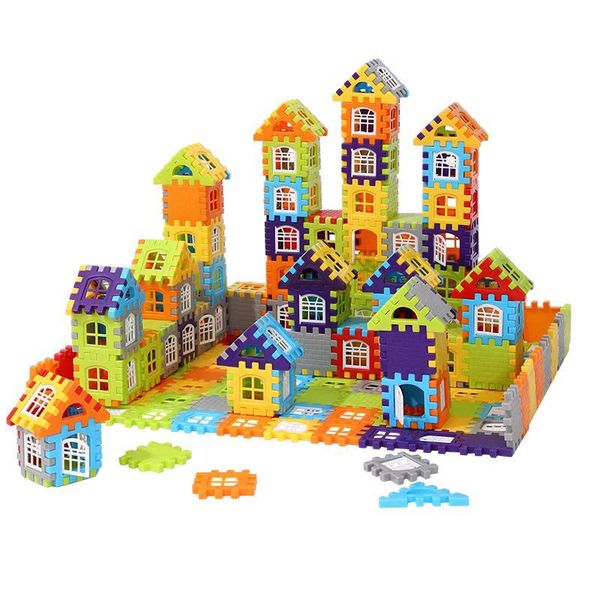 120-piece Interlocking Tiles Colourful 3D Building Block Puzzle Educational Set