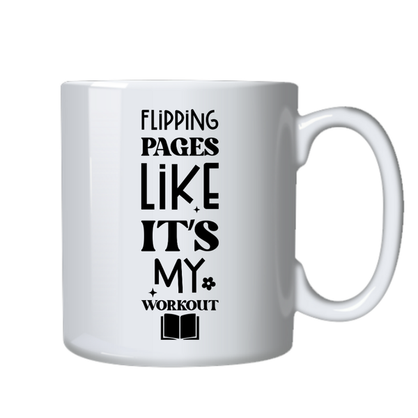 Reading Fitness Workout Ideal Fiction Book Reader Gift Writing Mug Cup 402