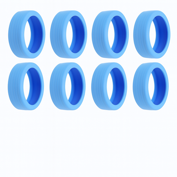 8 Piece Wear-Resistant Suitcase Wheel Covers - Blue