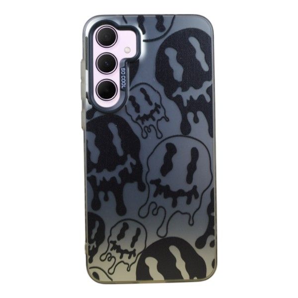 Melted Smiley Chaos Phone Case Compatible With Samsung A55 - Silver