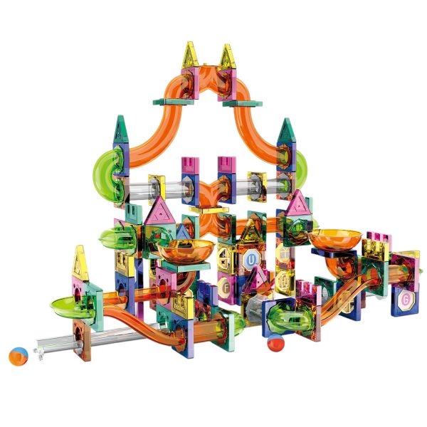 Kids-Up 297 Pieces STEM DIY Magic Magnetic Marble Run Toy Set Creativity