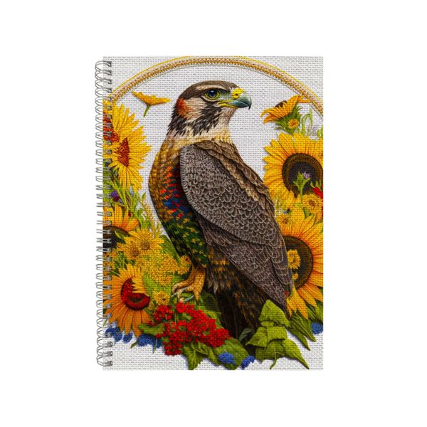 Embroidered FALCON Notebook Animal Gift Idea Notepad Pad 100