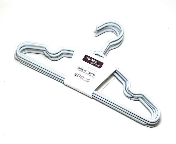Kiddies Clothes Metal Hanger PE Coated - 8 Pieces