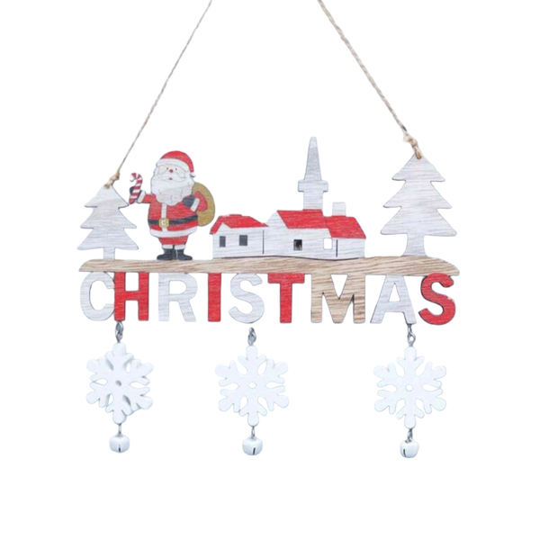 1pc Christmas Santa Claus &amp; Snowflake Decor Wall Hanging