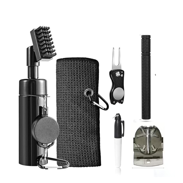 ARFAST-6PCS Golf Cleaning Kit with Towel, Brush, Divot Tool &amp; Accessories