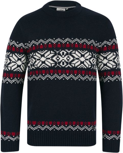 Tokyo Laundry - Men's Raja Chunky Nordic Fairisle Knitted Jumper in Ink - (Parallel Import)