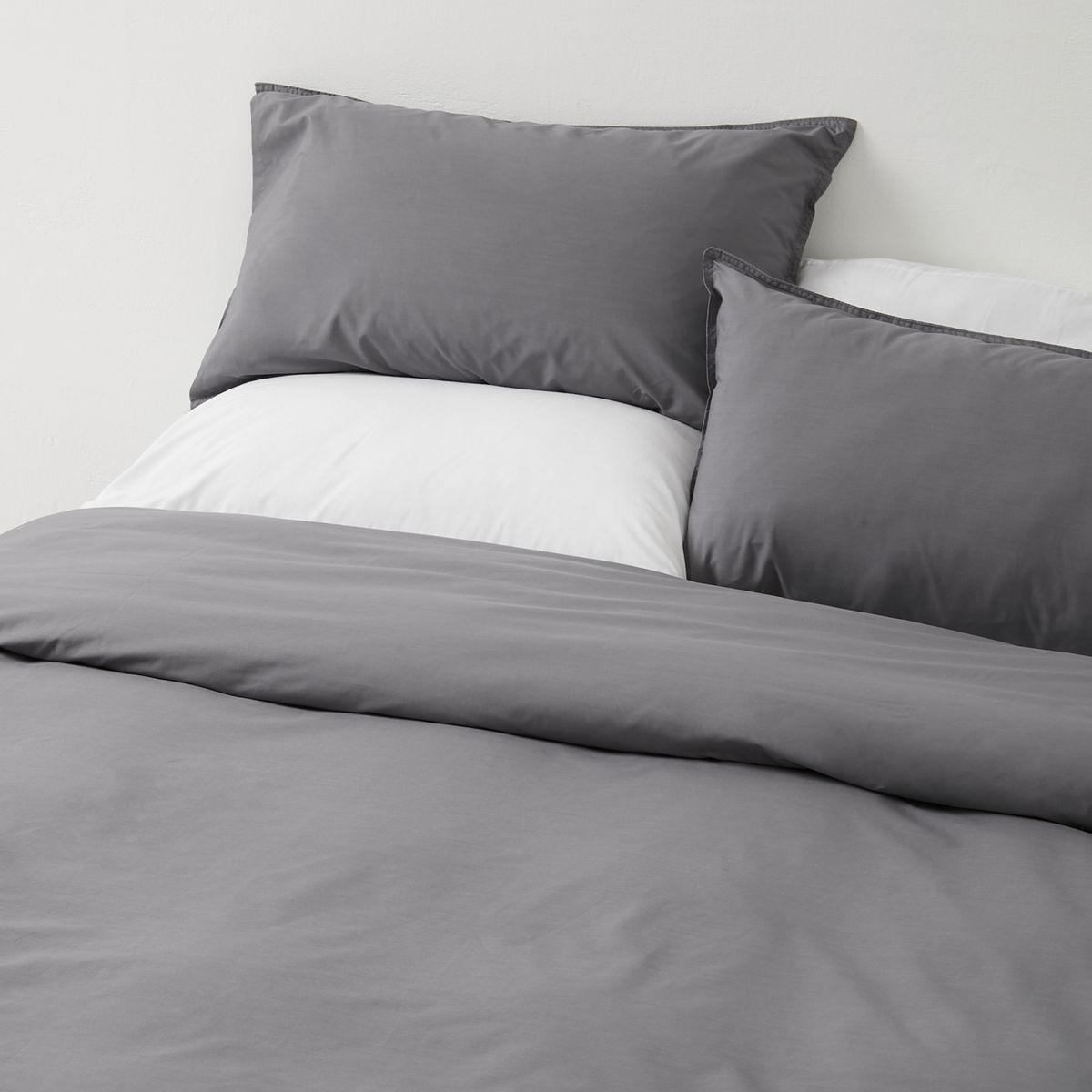 George And Mason 200tc Polycotton Percale Duvet Cover Set Grey