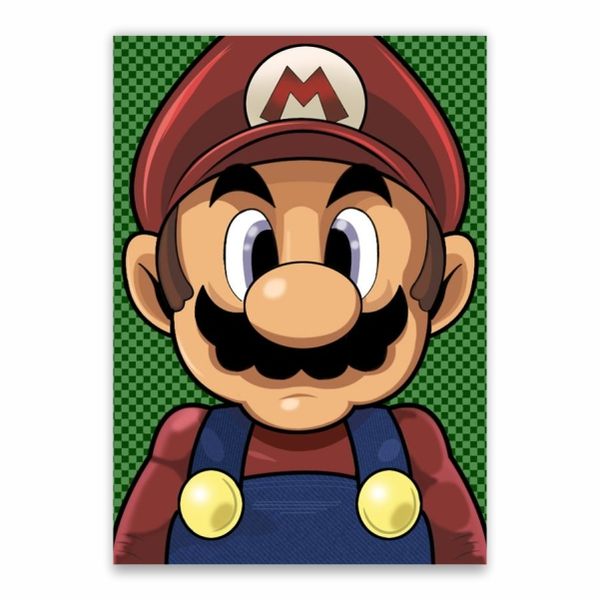 Mario Green Background Poster - A1
