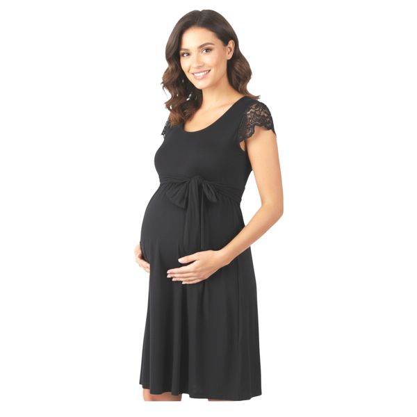 Little Black Lace Maternity Dress