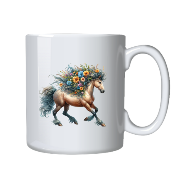 Floral Boho Horse Birthday Christmas Gift Cup Mug 503 10