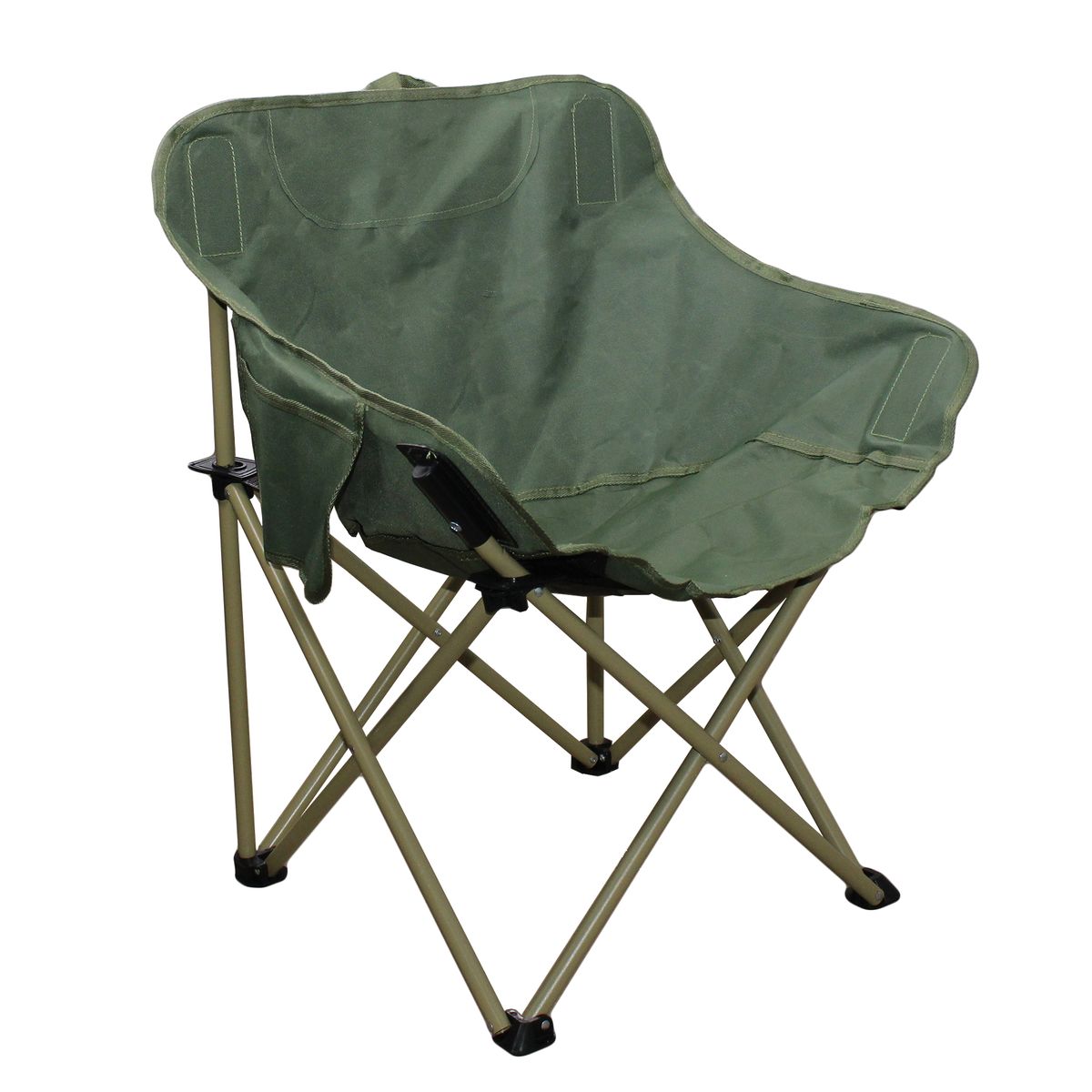 Half Moon Metal Frame Folding Camping Chair With Side Pocket 53x47x70cm   S Zoom.file