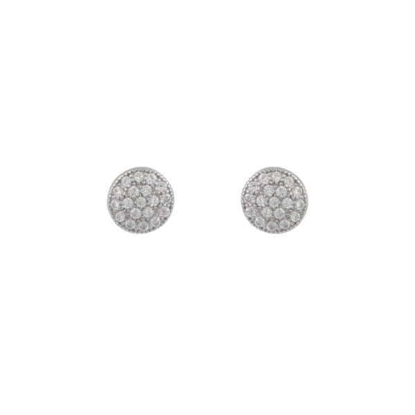 Broadway Jewellers-925 Sterling Silver- Pave Cubic Zirconia Studs