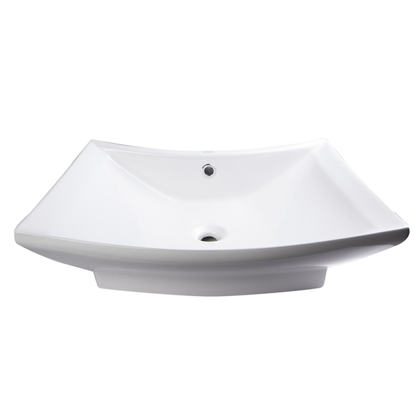 EAGO BA142 28" White Rectangular Porcelain Bathroom Sink with Overflow