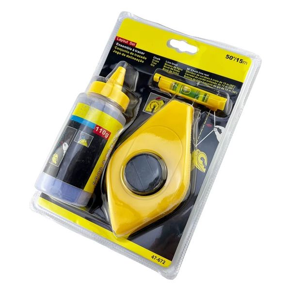 Woodworking 3 Piece Chalk line Set for Measuring Tools