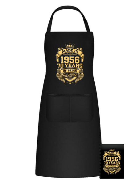 70 Years Old Made in 1956 Fun Kitchen Braai Apron Birthday Gift Idea