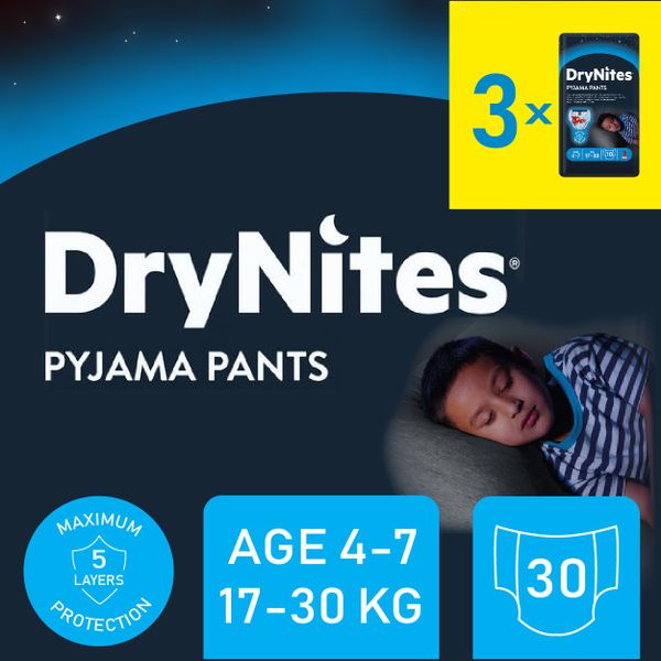 DryNites Pyjama Pants Bed Wetting Boy 4-7 Years 30s